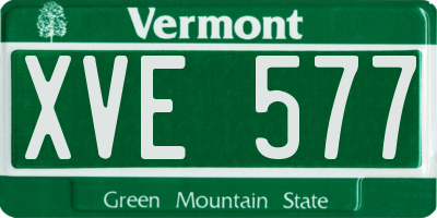 VT license plate XVE577