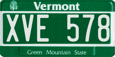 VT license plate XVE578