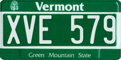 VT license plate XVE579