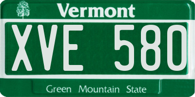 VT license plate XVE580