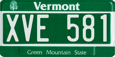 VT license plate XVE581