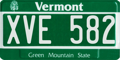 VT license plate XVE582