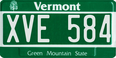 VT license plate XVE584
