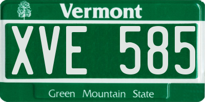 VT license plate XVE585