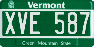 VT license plate XVE587