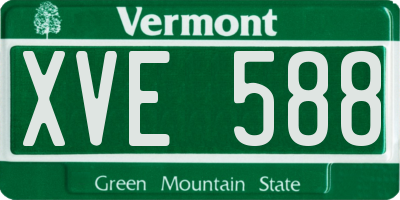 VT license plate XVE588