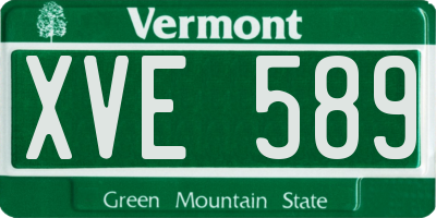 VT license plate XVE589