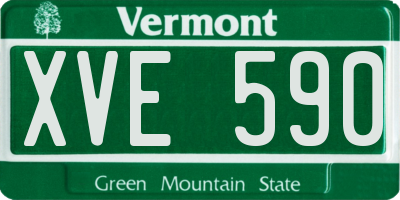 VT license plate XVE590