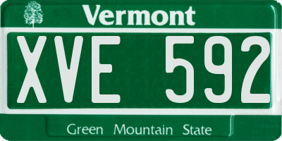 VT license plate XVE592