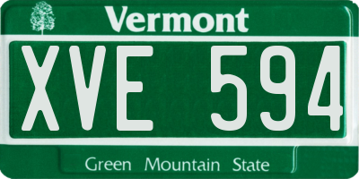 VT license plate XVE594