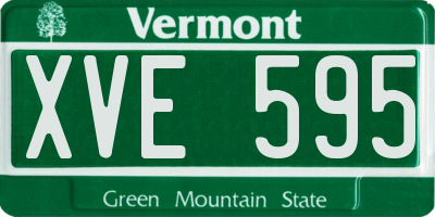 VT license plate XVE595