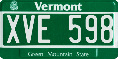 VT license plate XVE598