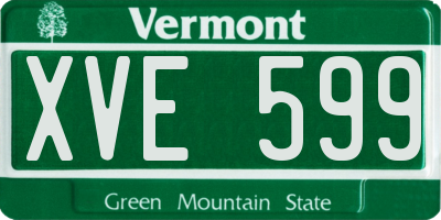 VT license plate XVE599