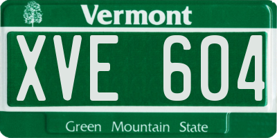 VT license plate XVE604