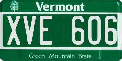 VT license plate XVE606