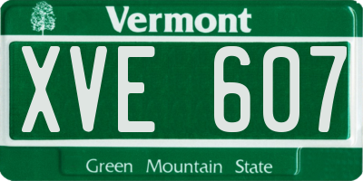 VT license plate XVE607