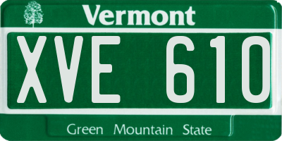 VT license plate XVE610