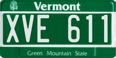 VT license plate XVE611