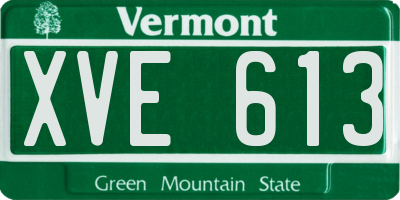 VT license plate XVE613