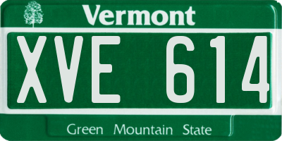 VT license plate XVE614