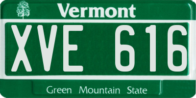 VT license plate XVE616