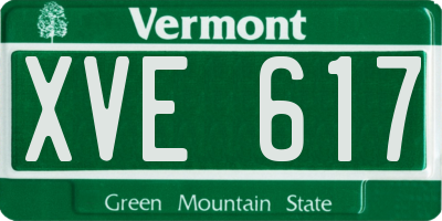 VT license plate XVE617