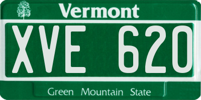 VT license plate XVE620