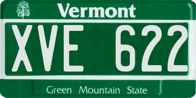 VT license plate XVE622