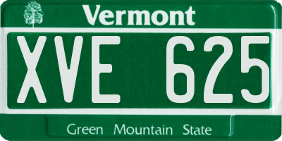 VT license plate XVE625