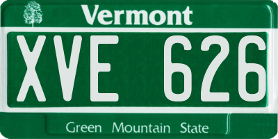 VT license plate XVE626