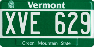 VT license plate XVE629