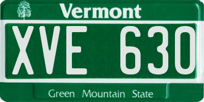 VT license plate XVE630