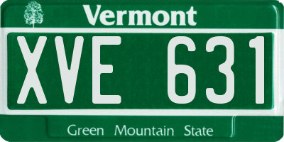 VT license plate XVE631