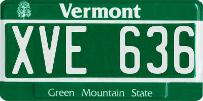 VT license plate XVE636