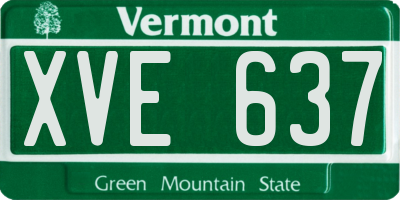 VT license plate XVE637