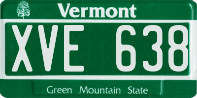 VT license plate XVE638