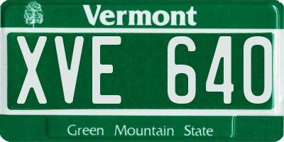 VT license plate XVE640