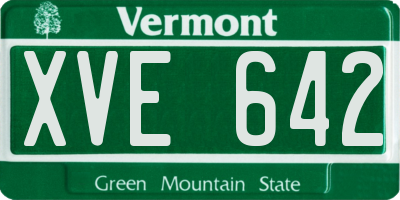 VT license plate XVE642