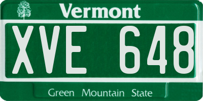 VT license plate XVE648