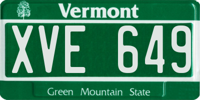 VT license plate XVE649