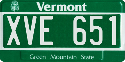 VT license plate XVE651