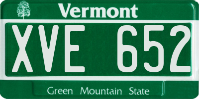 VT license plate XVE652