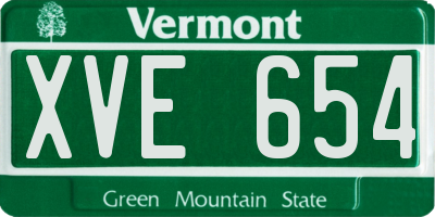 VT license plate XVE654