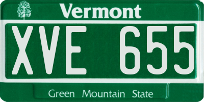 VT license plate XVE655