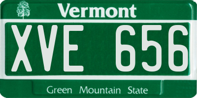 VT license plate XVE656