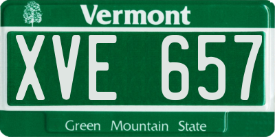 VT license plate XVE657