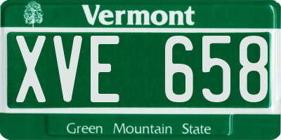 VT license plate XVE658