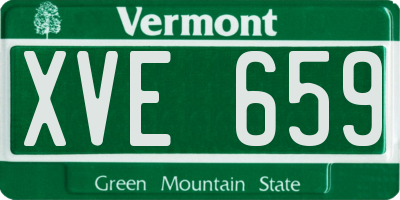 VT license plate XVE659