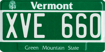 VT license plate XVE660