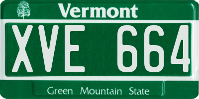 VT license plate XVE664